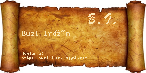 Buzi Irén névjegykártya