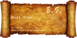 Buzi Irén névjegykártya